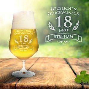 Bierglas zum 18. Geburtstag