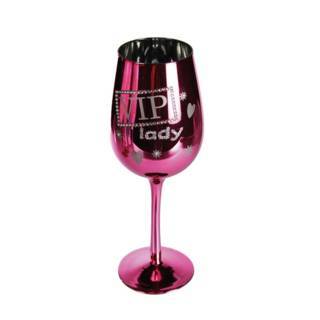 Pinkes Weinglas „VIP-Lady"